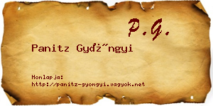 Panitz Gyöngyi névjegykártya